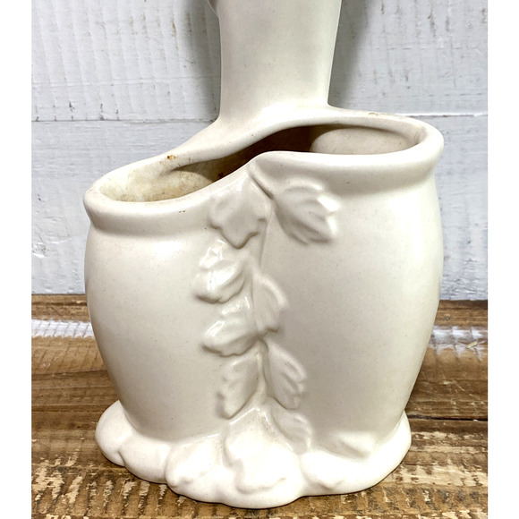 Vintage 1950s Haeger Pottery Ivory Madonna Virgin Mary Baby Jesus Planter #3264 - Picture 9 of 11